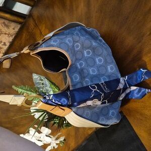 Y2K Salvatore Ferragamo Denim Hobo Shoulder Bag
